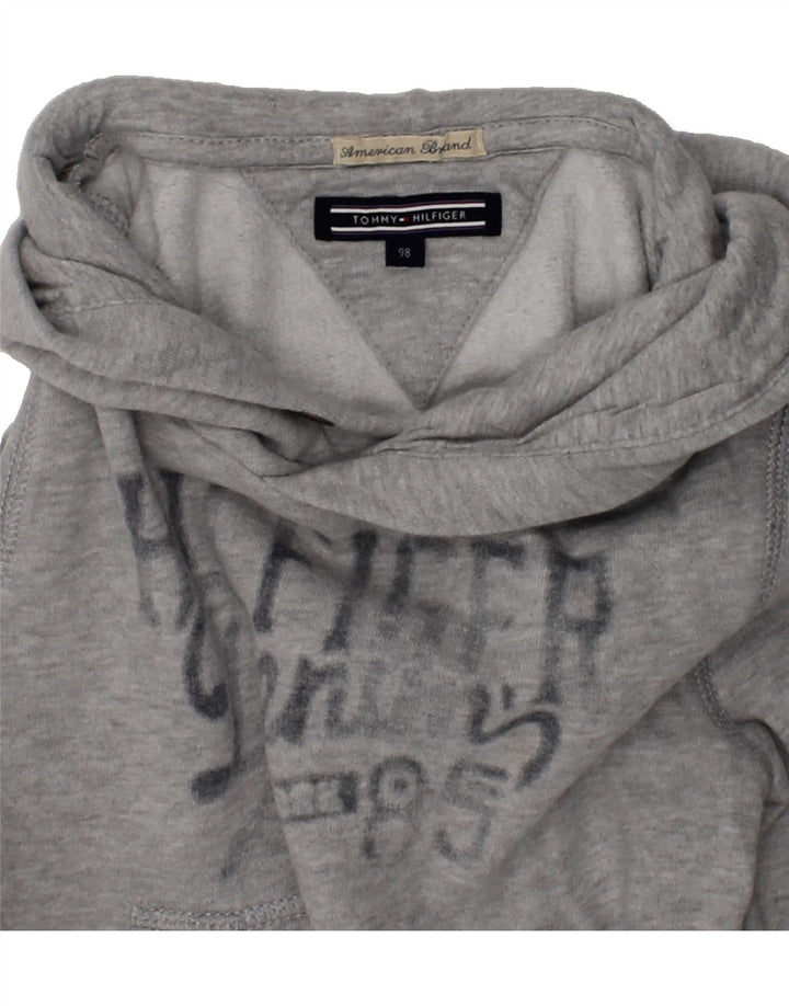 TOMMY HILFIGER Boys Graphic Hoodie Jumper 2-3 Years Grey Cotton | Vintage Tommy Hilfiger | Thrift | Second-Hand Tommy Hilfiger | Used Clothing | Messina Hembry 