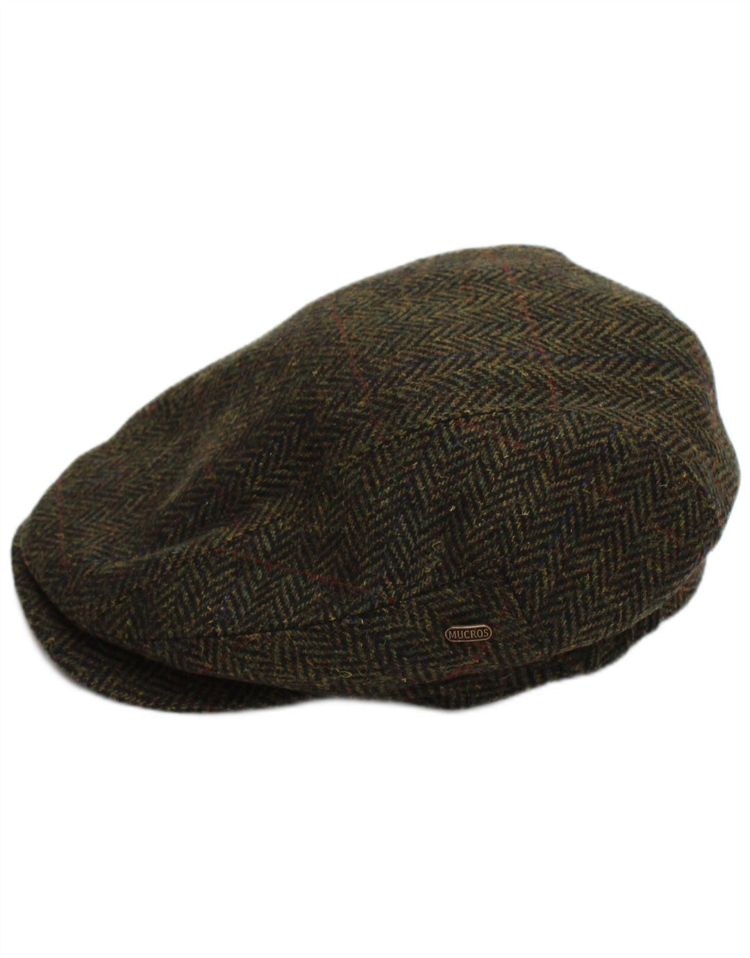 Mucros Weavers Boné masculino liso médio cáqui lã espinha de peixe clássico
