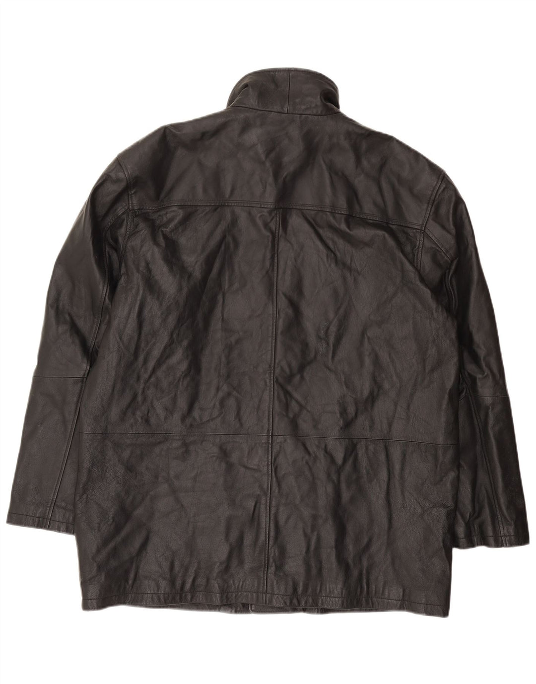 Jaqueta de couro masculina vintage IT 58 4XL preta