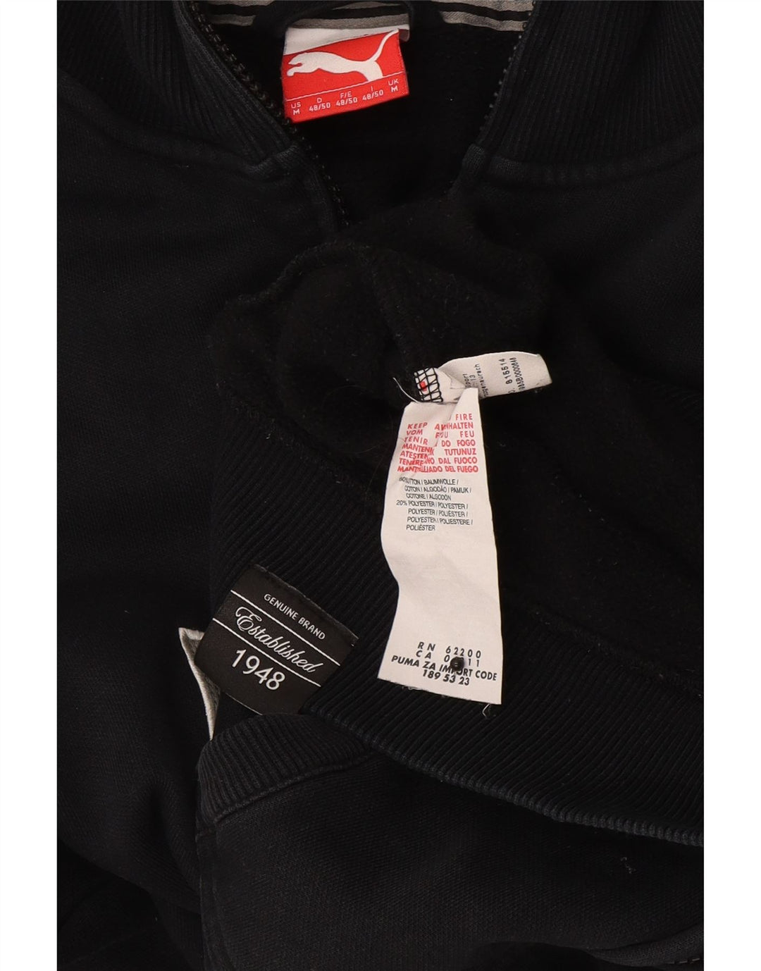 Puma Mens Graphic Tracksuit Top Jaqueta Médio Algodão Preto