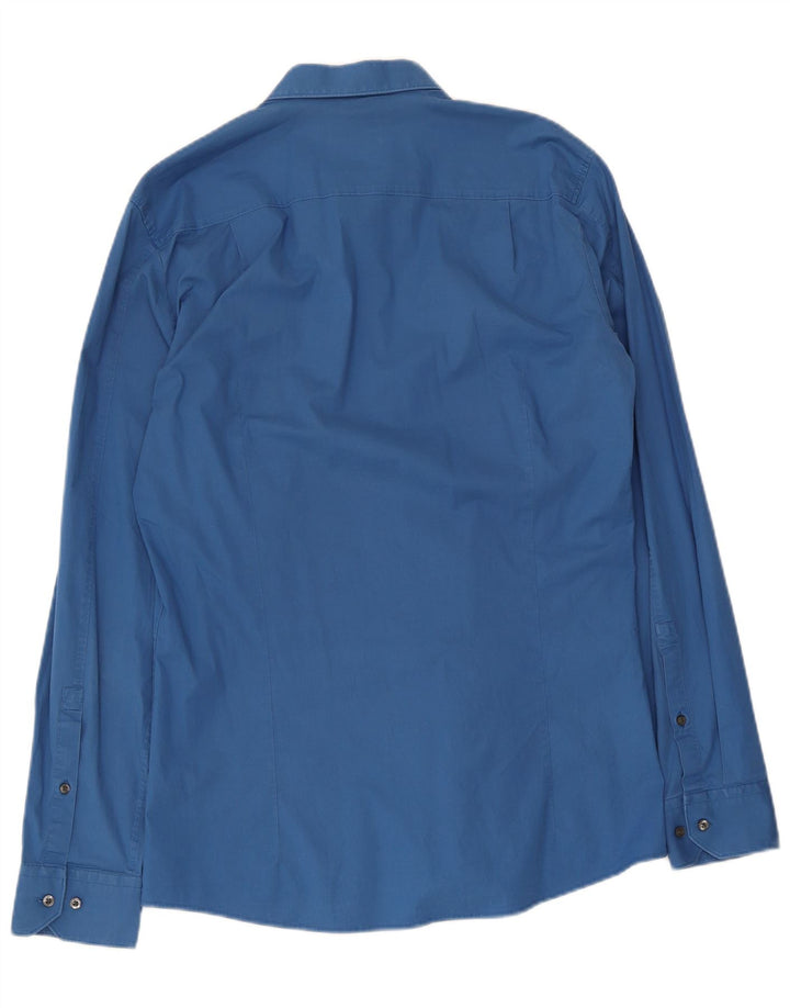 Camisa Slim Fit Masculina Hugo Boss Grande Azul