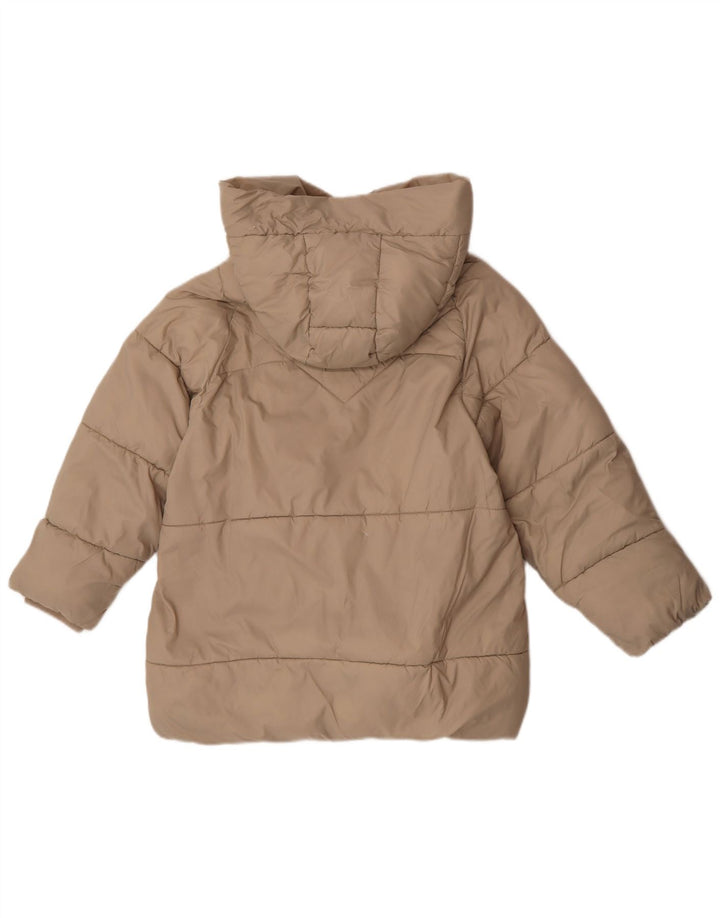 Casaco acolchoado com capuz Zara para meninas 11-12 anos poliéster bege