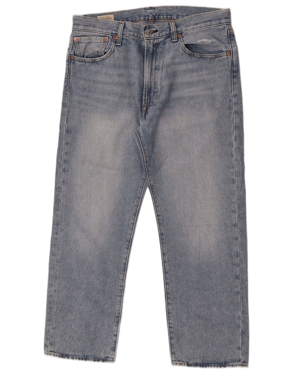 LEVI'S Masculino 551 Straight Jeans W33 L27 Azul Algodão