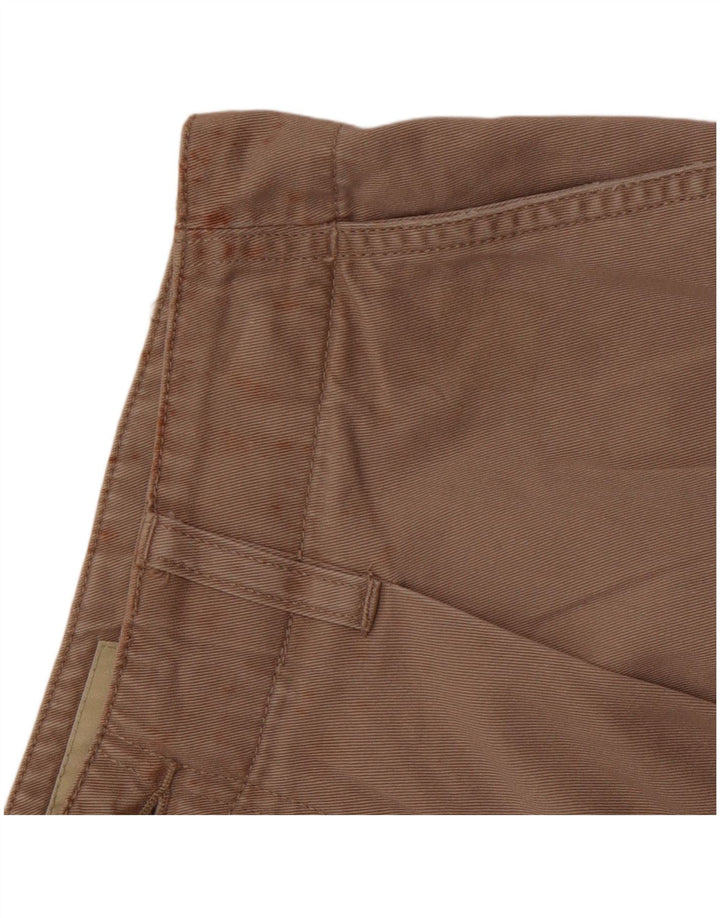 EDDIE BAUER Shorts chino feminino de cintura alta com pregas EUA 12 grandes W30 bege