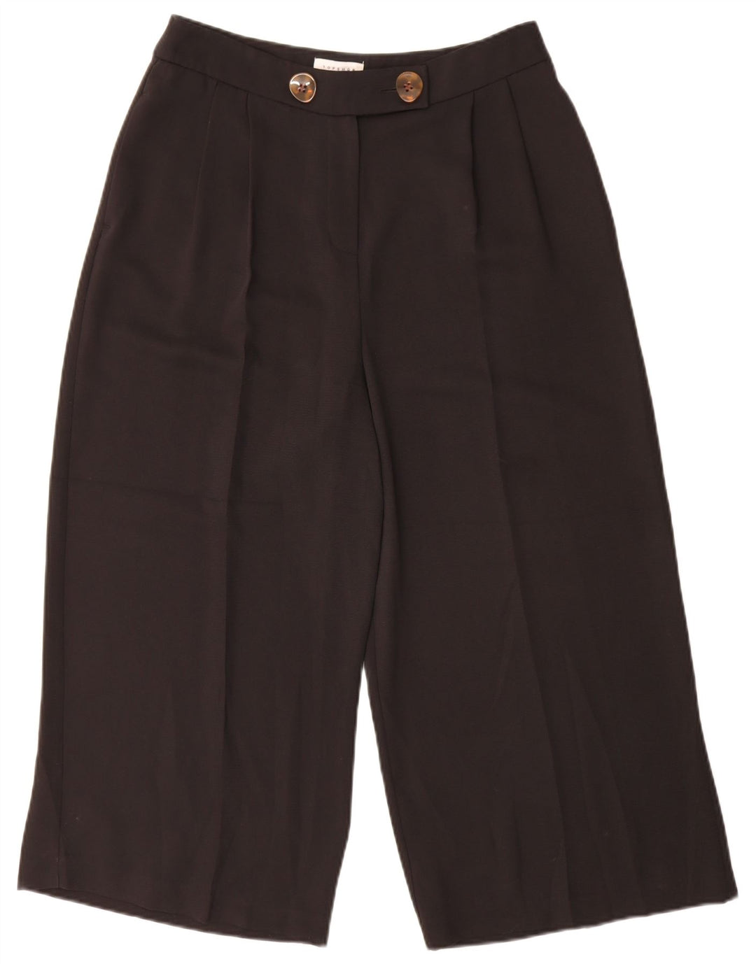 Calça capri feminina Topshop UK 12 médio W30 L21 poliéster preto