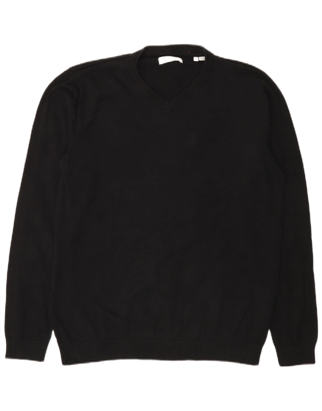 Suéter masculino Jack & Jones com decote em V grande algodão preto