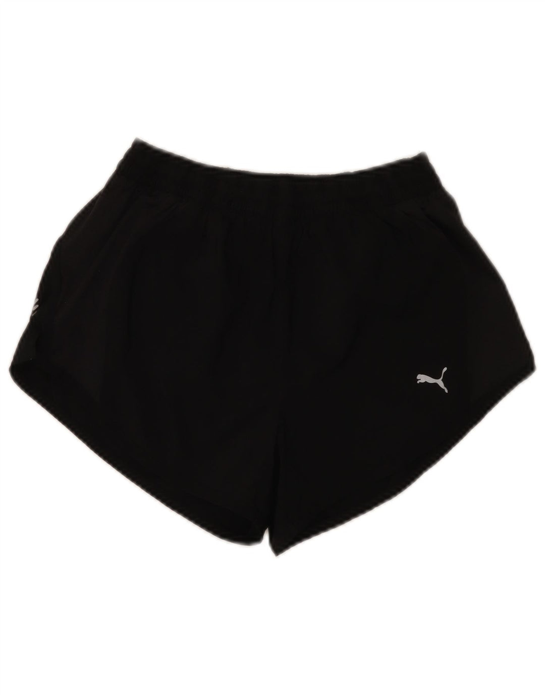 Shorts esportivos femininos Puma UK 10 pequeno poliéster preto