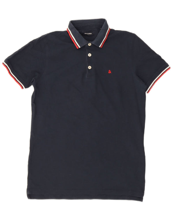 Camisa polo masculina Jack & Jones médio algodão azul marinho