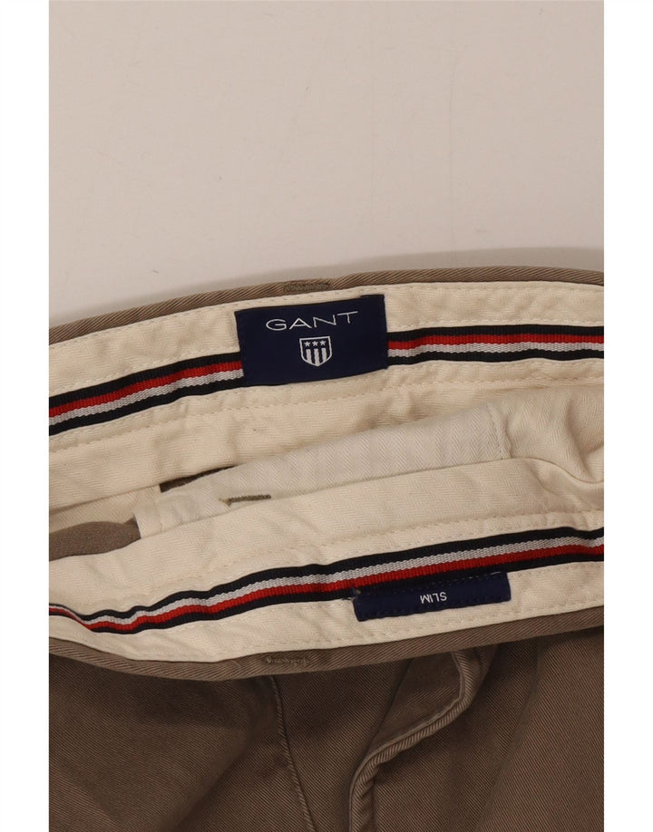 Calça Chino Masculina Slim Gant W40 L32 Caqui