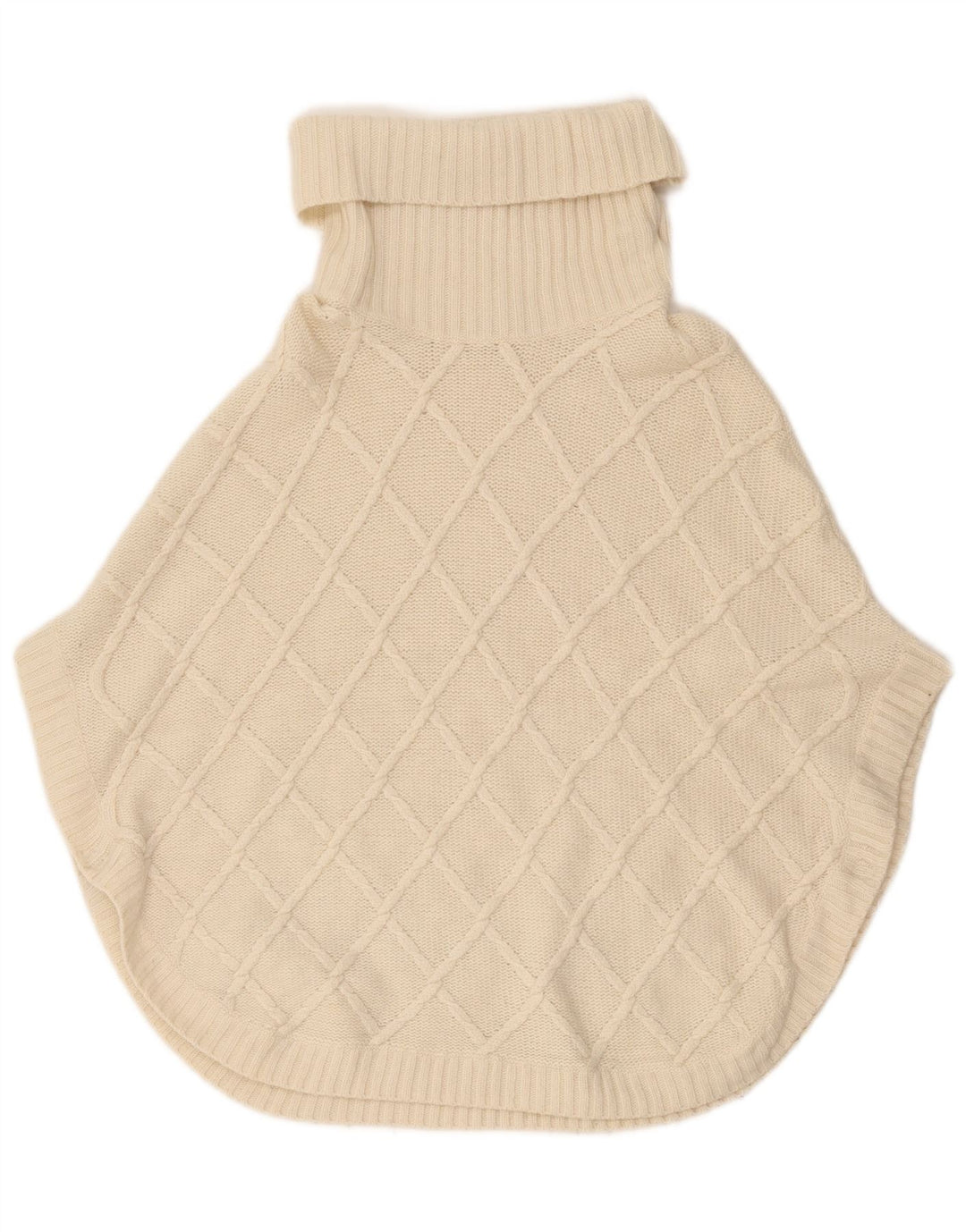 Massimo Dutti Poncho Jumper feminino com gola redonda UK 18 XL branco