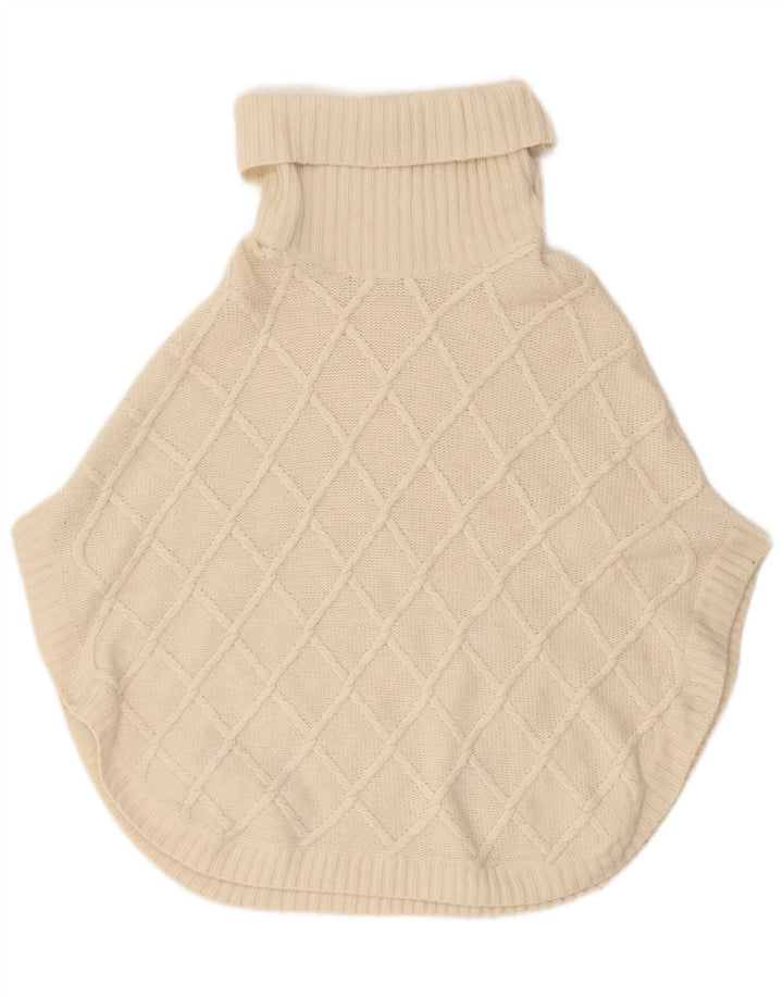Massimo Dutti Poncho Jumper feminino com gola redonda UK 18 XL branco