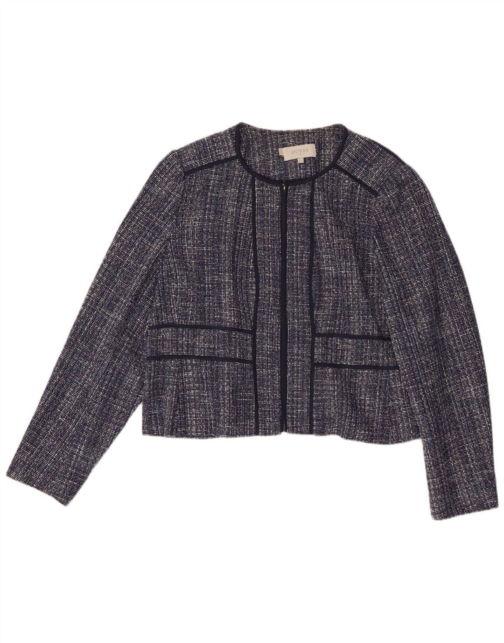 Jaqueta blazer feminina Hobbs UK 18 XL azul marinho manchado