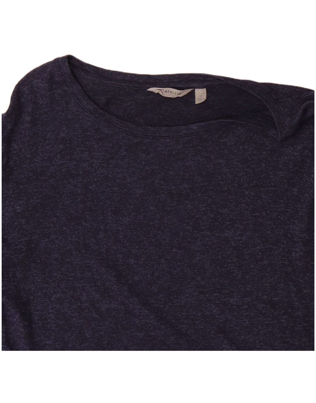 ATHLETA Womens Top Long Sleeve UK 14 Medium Navy Blue Flecked Rayon