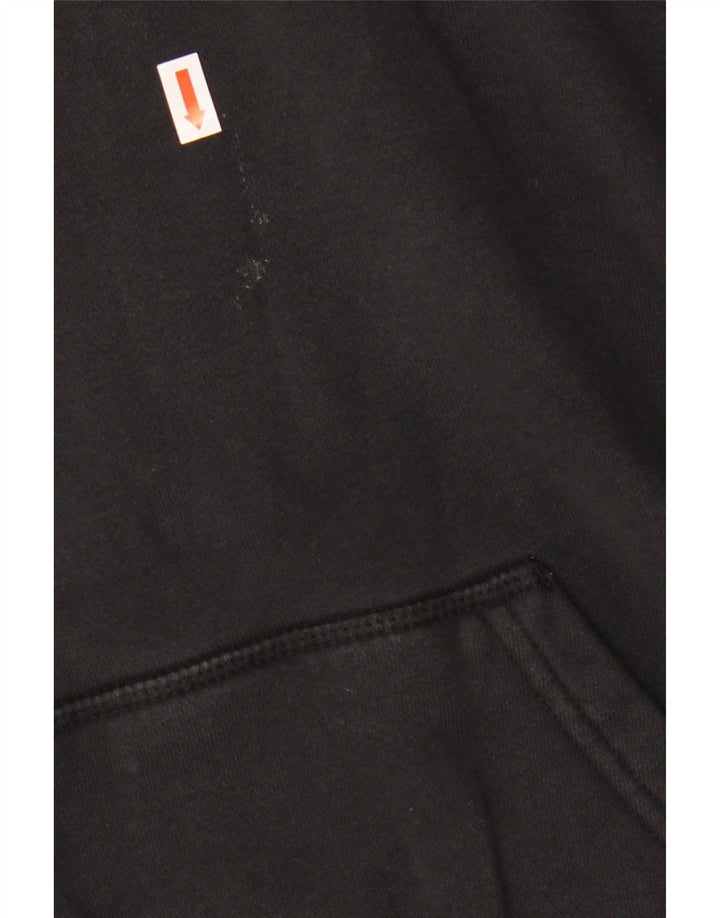 ADIDAS Womens Graphic Oversized Hoodie Jumper Reino Unido 12 Médio Algodão Preto