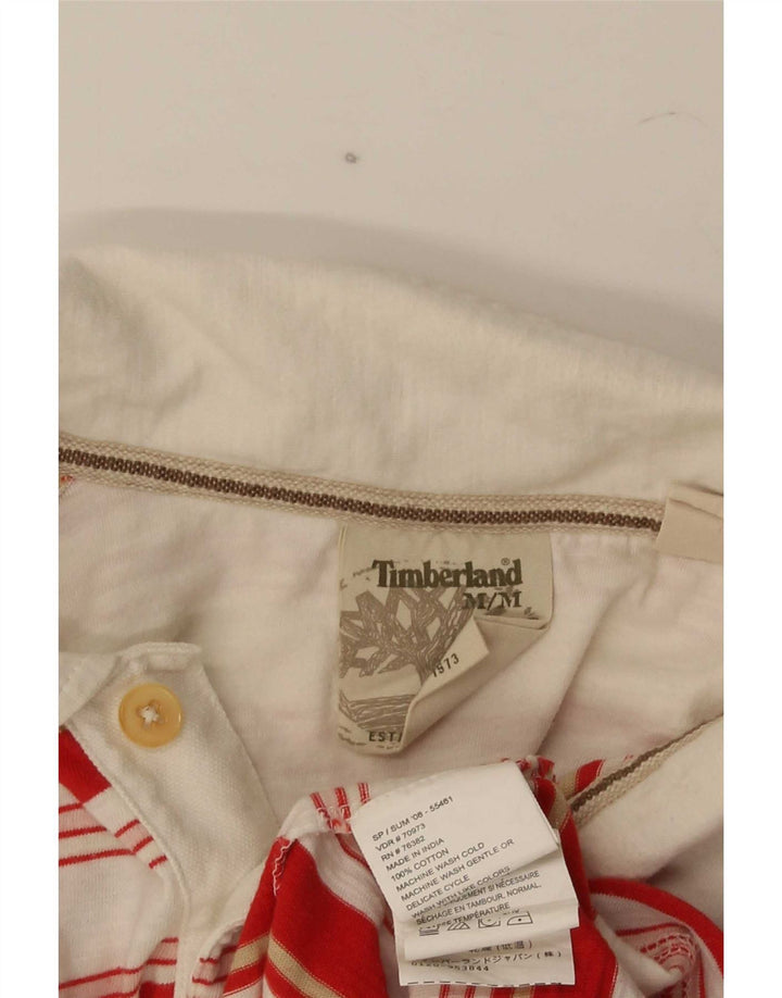 Camisa polo masculina Timberland médio listrado vermelho algodão