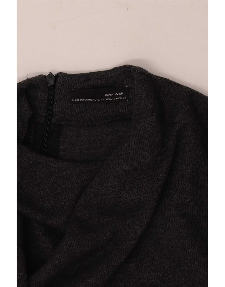 Vestido jumper feminino Zara de manga comprida Reino Unido 12 cinza médio