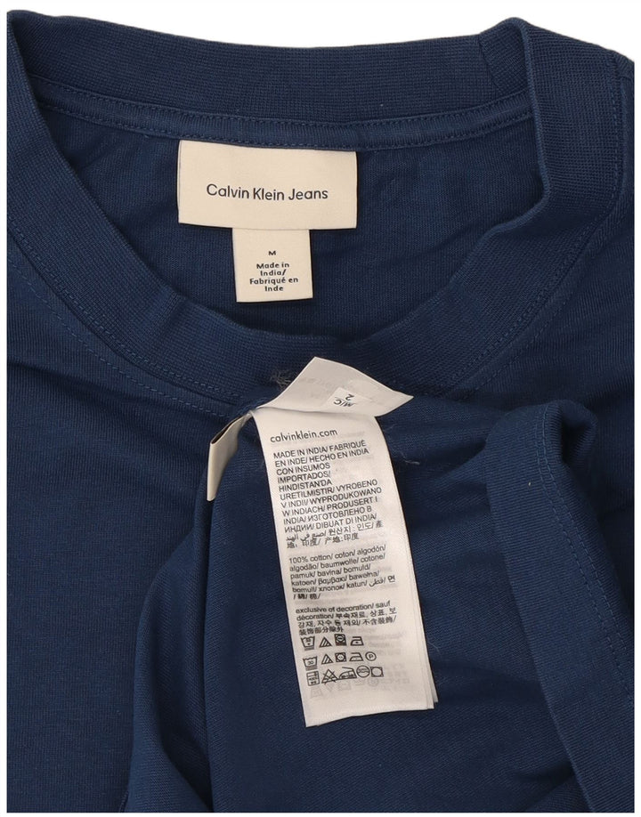 Camiseta masculina Calvin Klein Jeans top médio azul marinho algodão