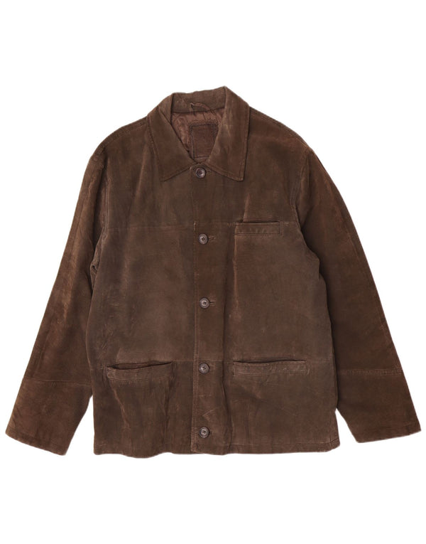 Vintage Mens Suede Jacket UK 40 Large Brown Leather