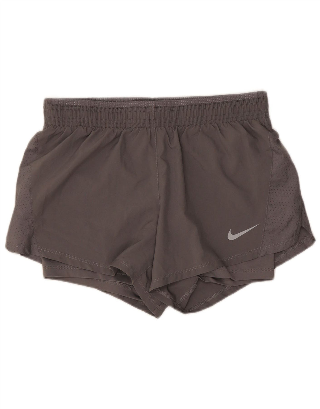 Shorts esportivos femininos Nike Dri Fit UK 10 cinza pequeno