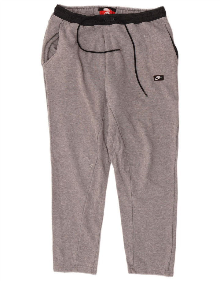 Calça de treino masculina Nike grande cinza colorblock algodão