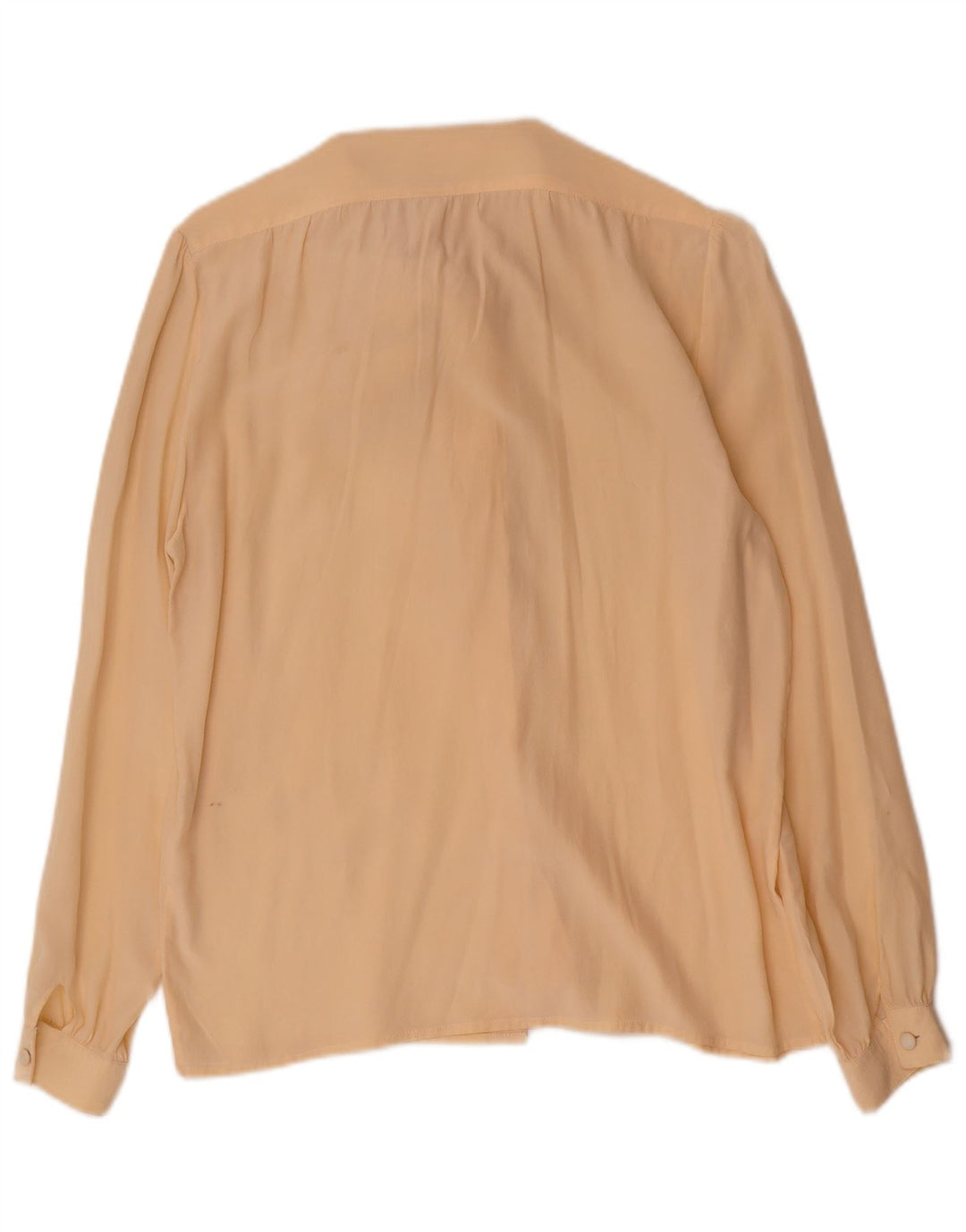Blusa feminina vintage com gravata frontal IT 42 seda amarela média