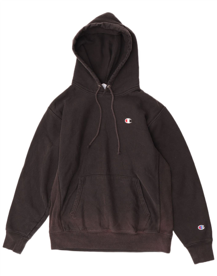 Jumper masculino Champion Reverse Weave com capuz grande algodão preto