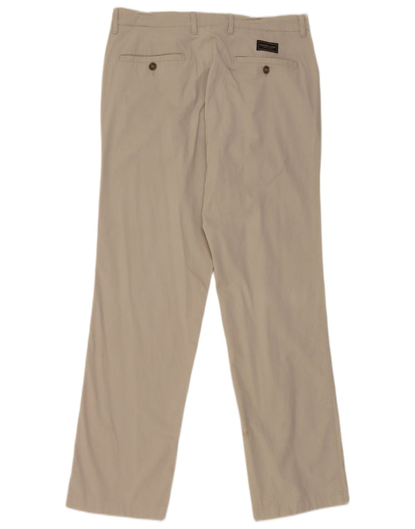 Marlboro Classics Calça masculina reta casual W32 L30 algodão bege