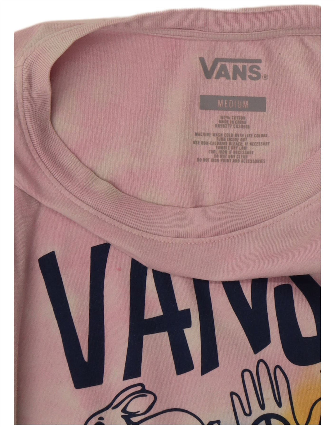 Top gráfico feminino Vans manga comprida UK 14 médio multicolorido tie-dye
