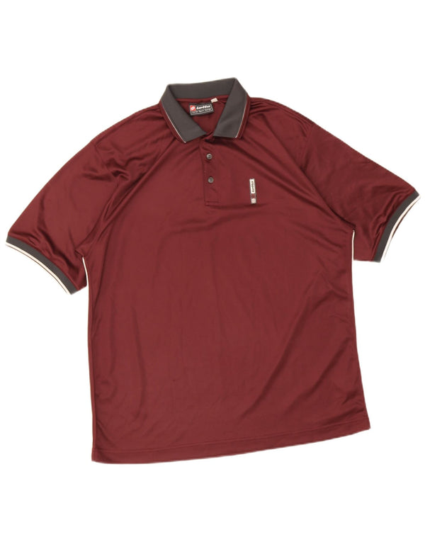Camisa polo masculina de rugby Lotto Reino Unido 42/44 XL poliéster marrom