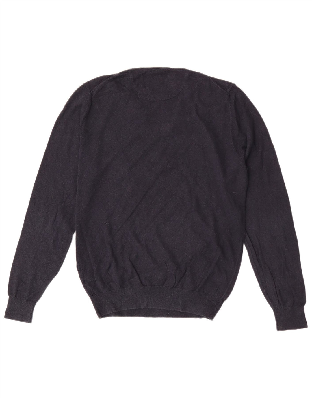 Suéter masculino Massimo Dutti com decote em V médio algodão azul marinho