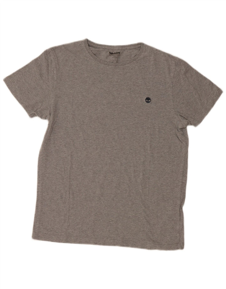Camiseta masculina Timberland Slim Fit Top cinza médio algodão