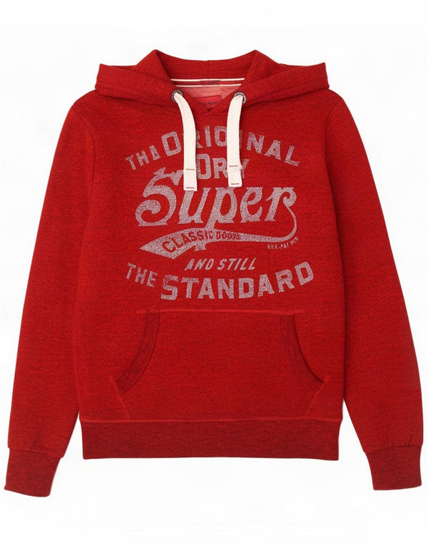 Superdry Mens Graphic Hoodie Jumper Large Red Flecked Cotton