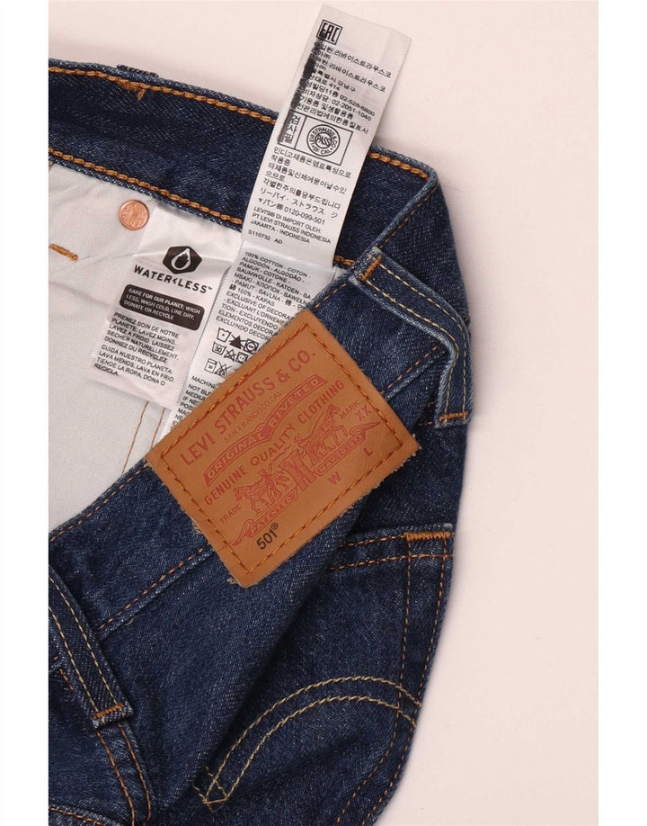 Calça jeans feminina Levi's 501 Straight W23 L32 azul algodão