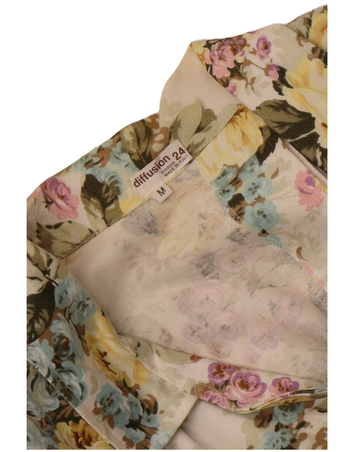 Jaqueta blazer feminina vintage manga 3/4 UK 14 média multicolorida