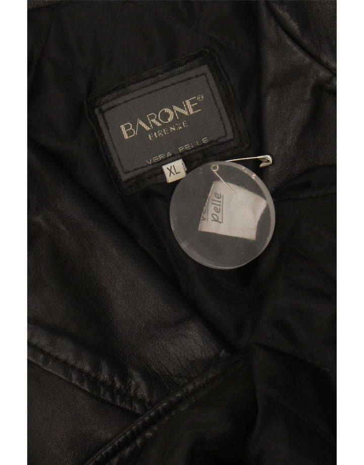 Casaco de couro feminino Barone UK 18 XL couro preto