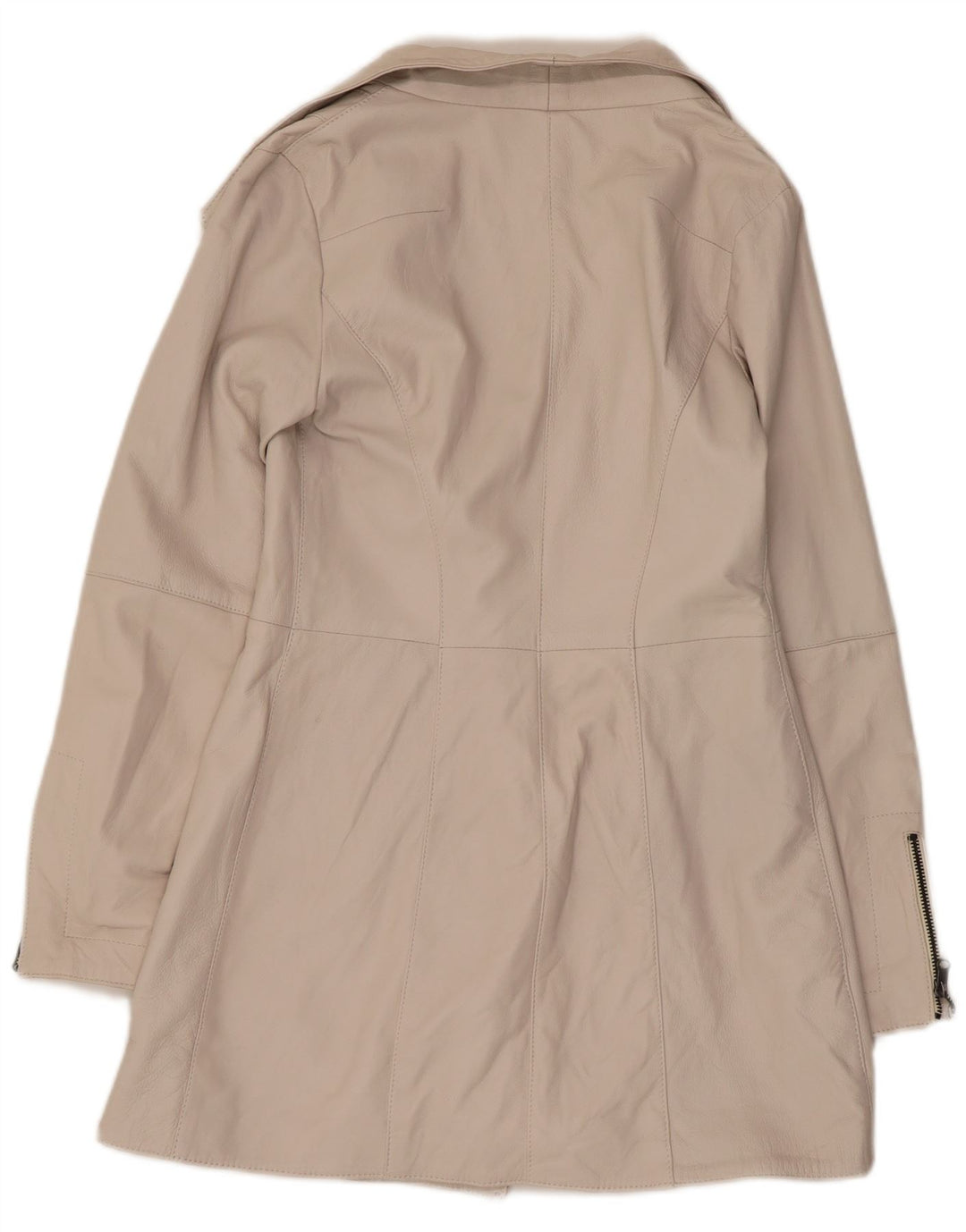 Casaco de couro feminino vintage IT 42 médio couro branco