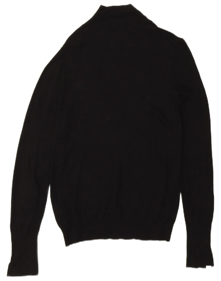 Suéter feminino Zara com gola tartaruga Reino Unido 14 viscose preta média