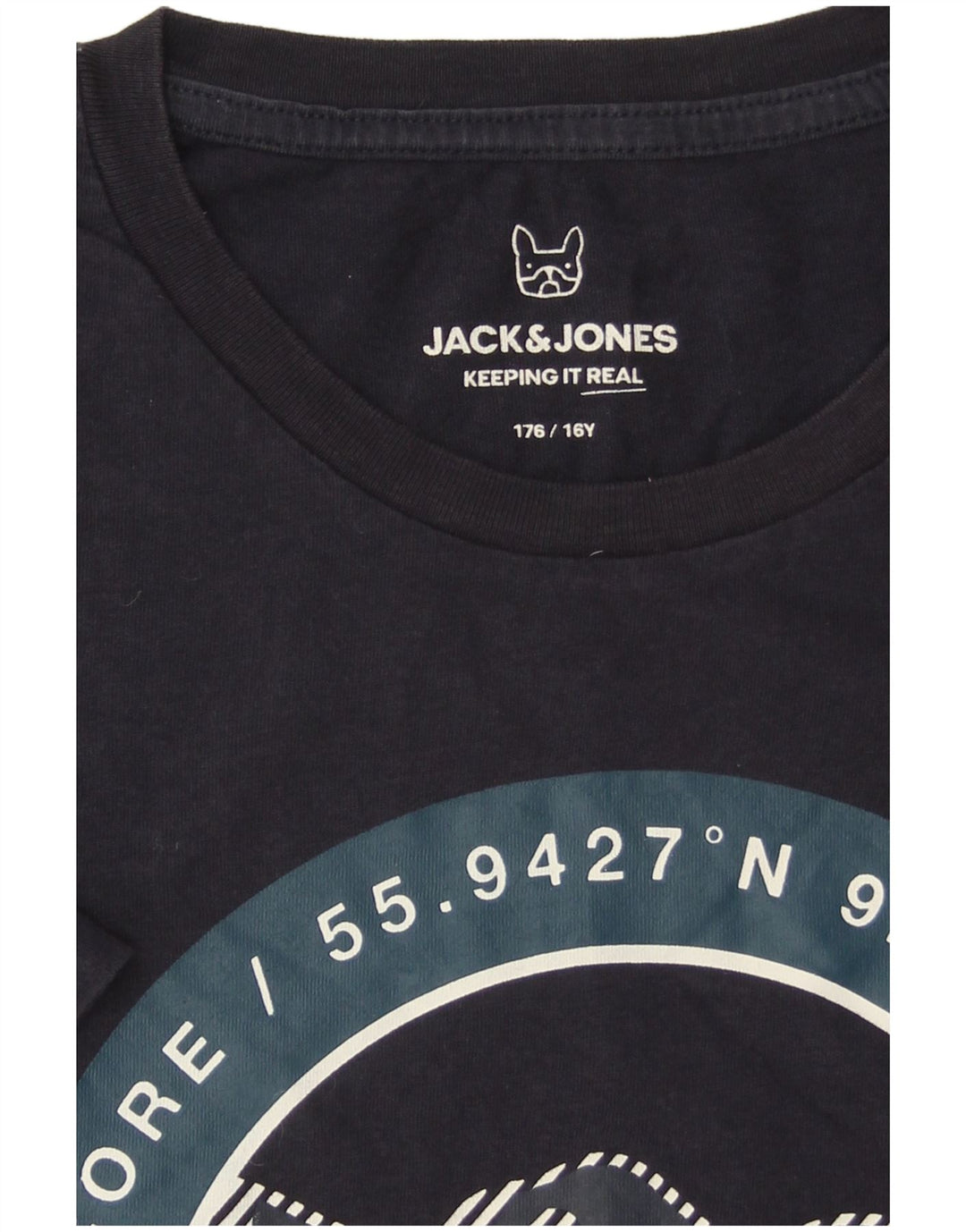 Camiseta Jack & Jones Boys Core Graphic Top 15-16 Anos Azul Marinho