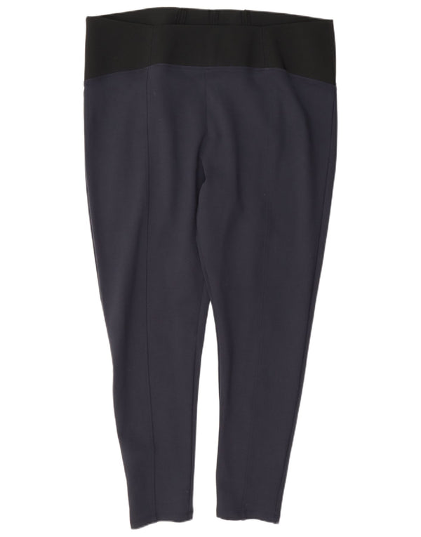 Leggings femininos de cintura alta Marks & Spencer Reino Unido 20 2XL viscose azul marinho