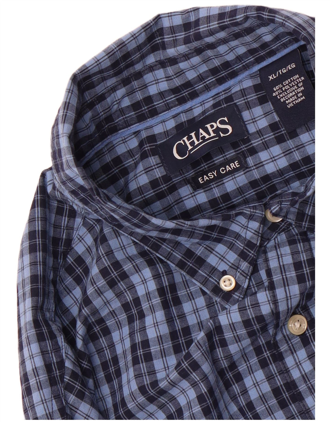 Camisa masculina de flanela Chaps XL azul xadrez algodão