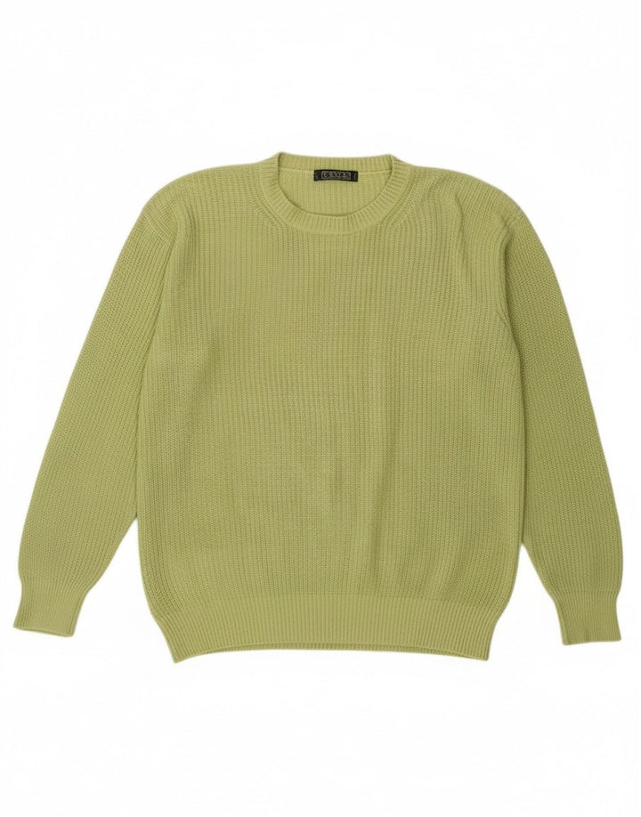 Suéter masculino Andrea Fenzi com gola redonda, verde médio