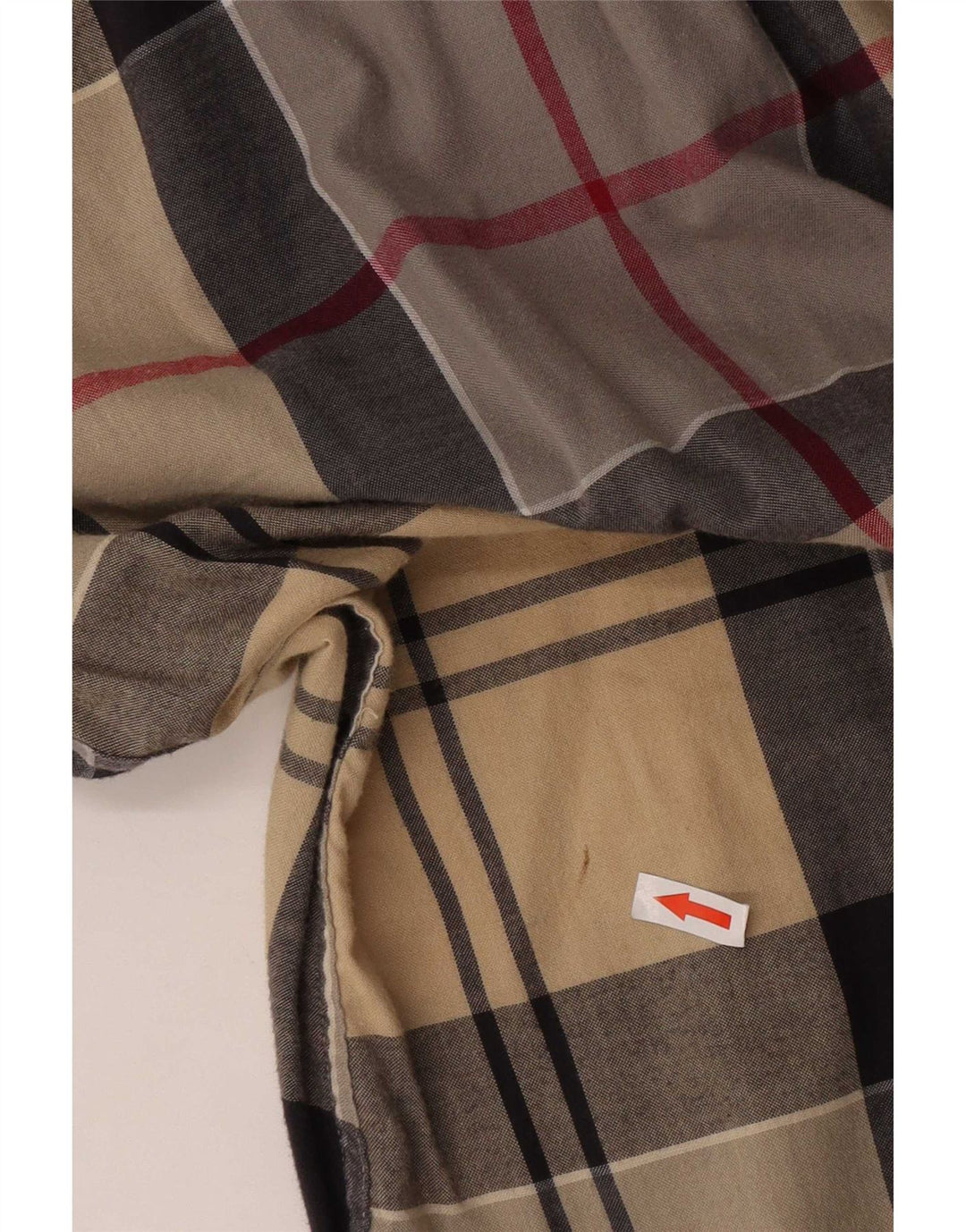 Camisa masculina Barbour Tailored Fit grande algodão xadrez bege