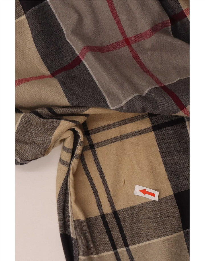 Camisa masculina Barbour Tailored Fit grande algodão xadrez bege