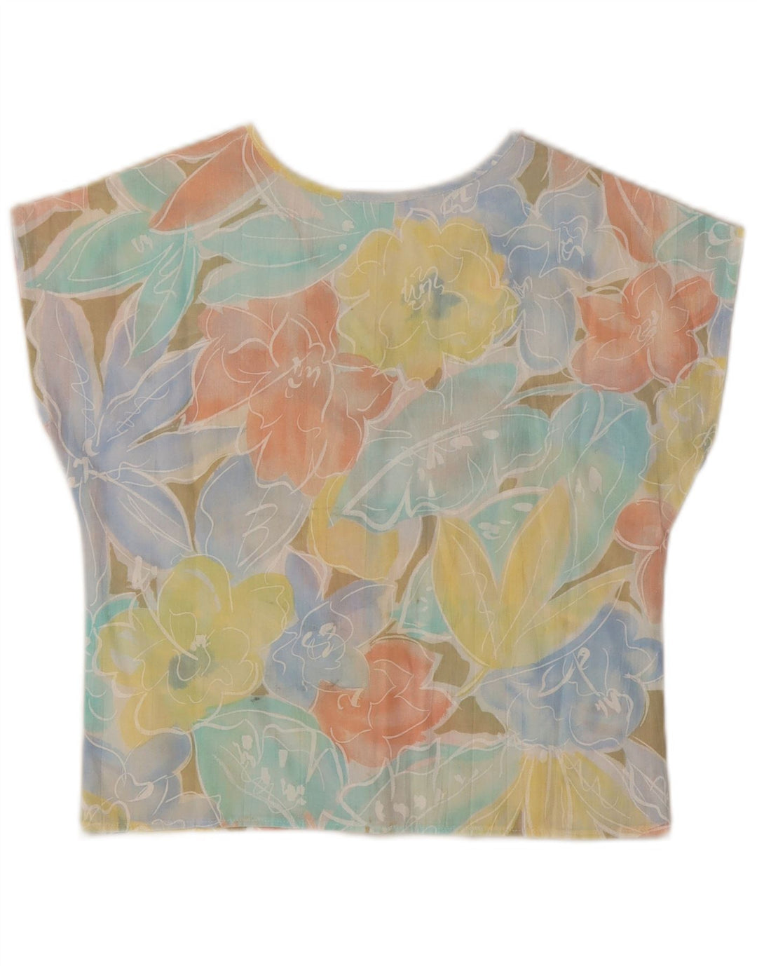 Blusa feminina improvisada Top UK 10 poliéster floral multicolorido pequeno