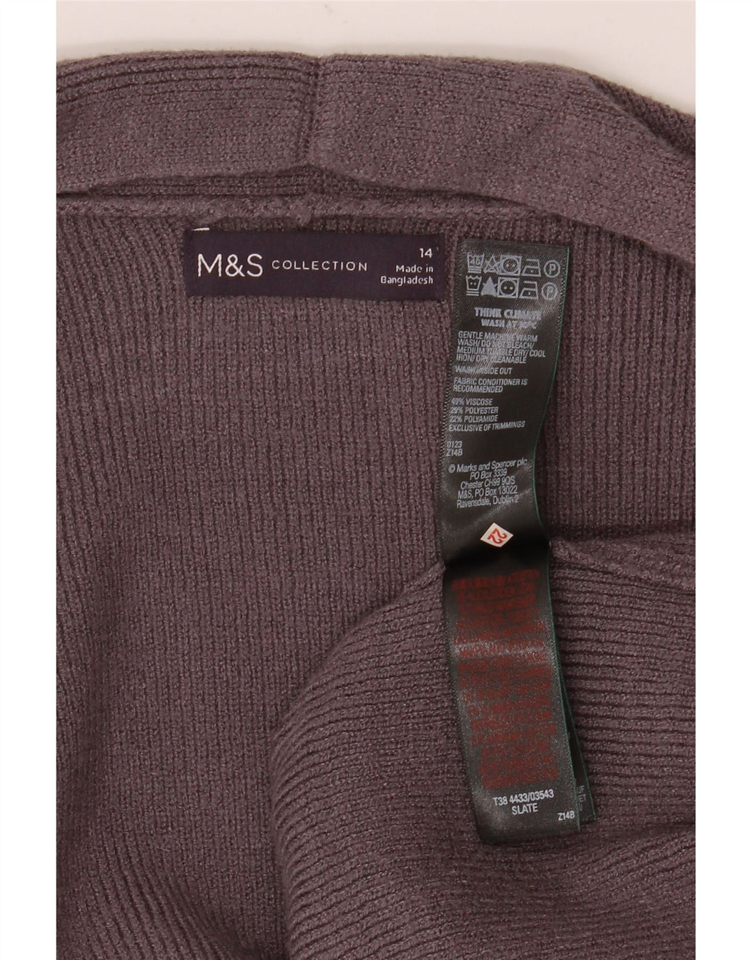 Marks & Spencer Suéter feminino Longline Open Cardigan Reino Unido 14 Grande Cinza