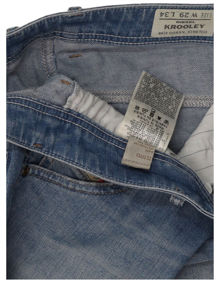 DIESEL Masculino Krooley Straight Jeans W29 L34 Azul Algodão