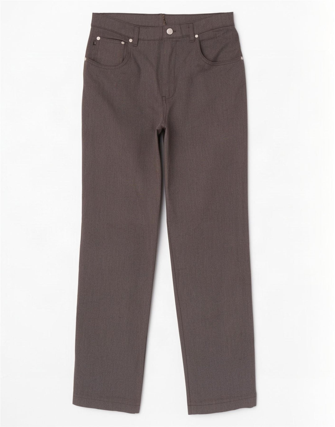 Trussardi Calça masculina reta casual W35 L32 poliéster cinza