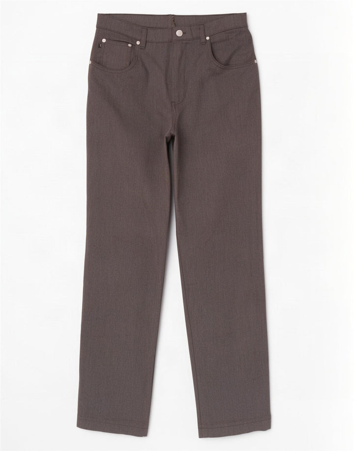 Trussardi Calça masculina reta casual W35 L32 poliéster cinza