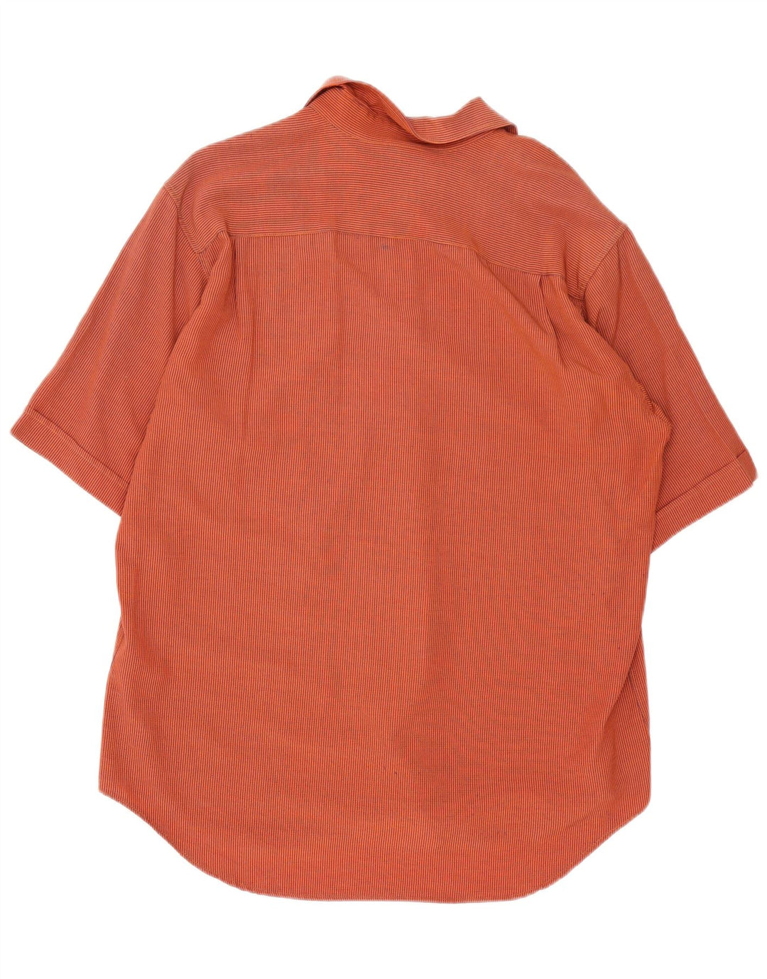 Camisa masculina vintage de manga curta média laranja guingão