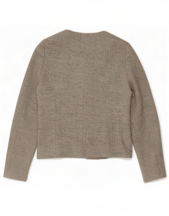 Jaqueta Blazer Feminina Benetton UK 10 Pequeno Algodão Cinza
